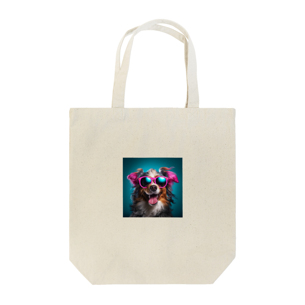 AQUAMETAVERSEのサングラスをかけた、かわいい犬 Marsa 106 Tote Bag