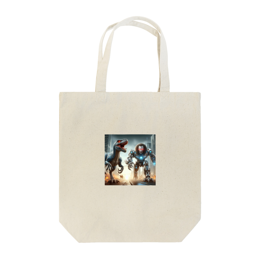 OTIRUBUTUBUTUのラプトルvsロボットライオン Tote Bag