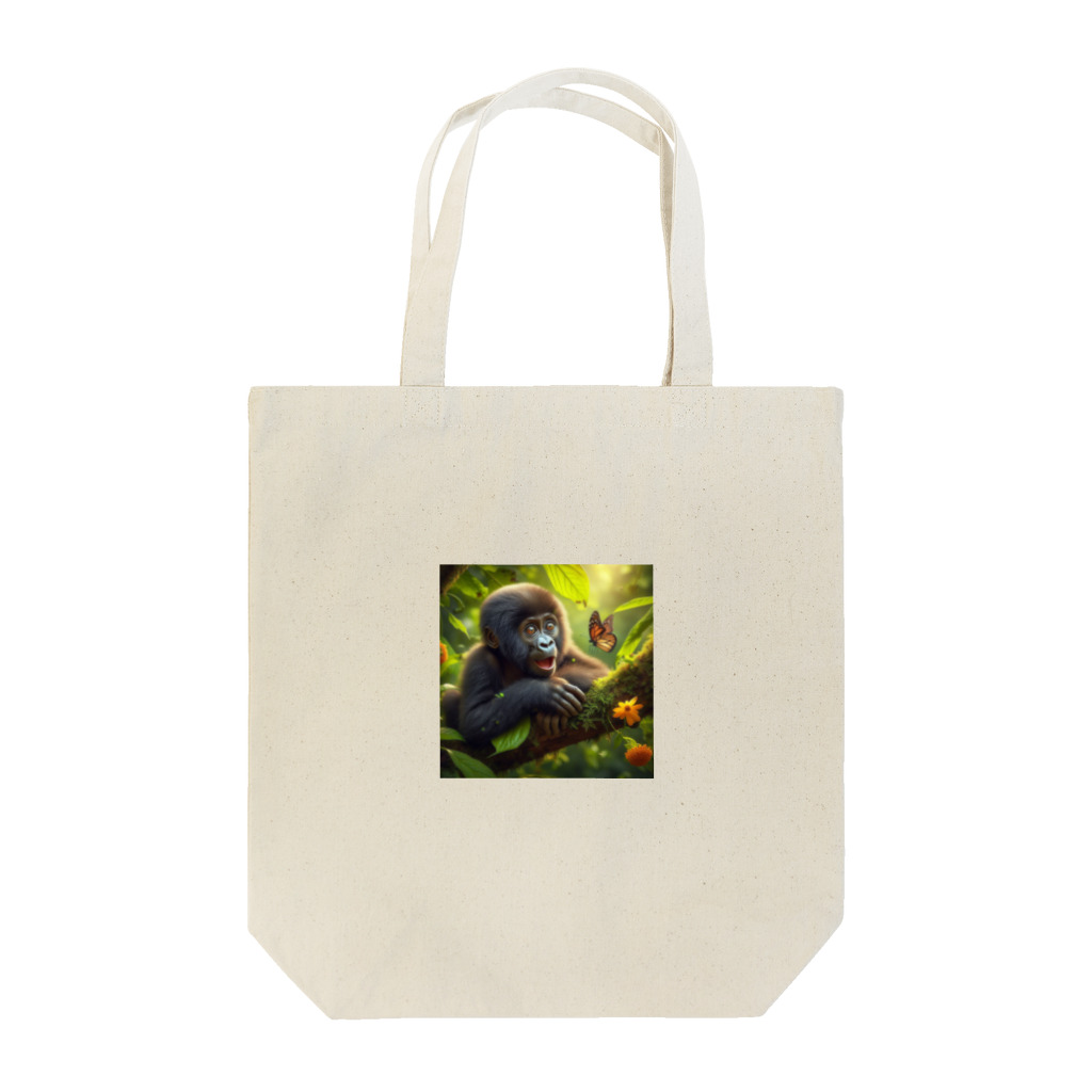 幼い動物達の蝶に興味があるの？ Tote Bag