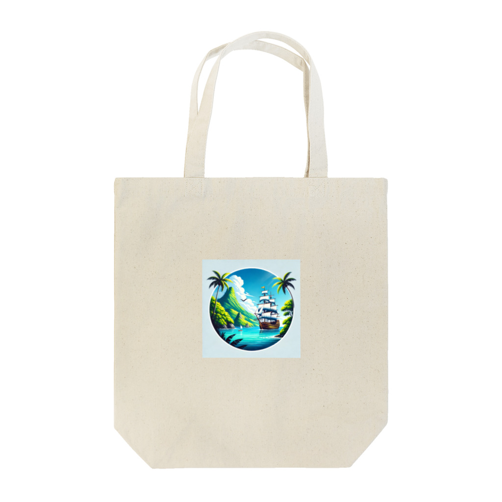 海の幸のカリブ海と船 Tote Bag