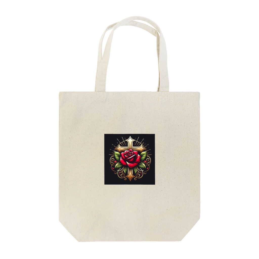 ninja-vUPYzGSUAplbの薔薇クロス Tote Bag
