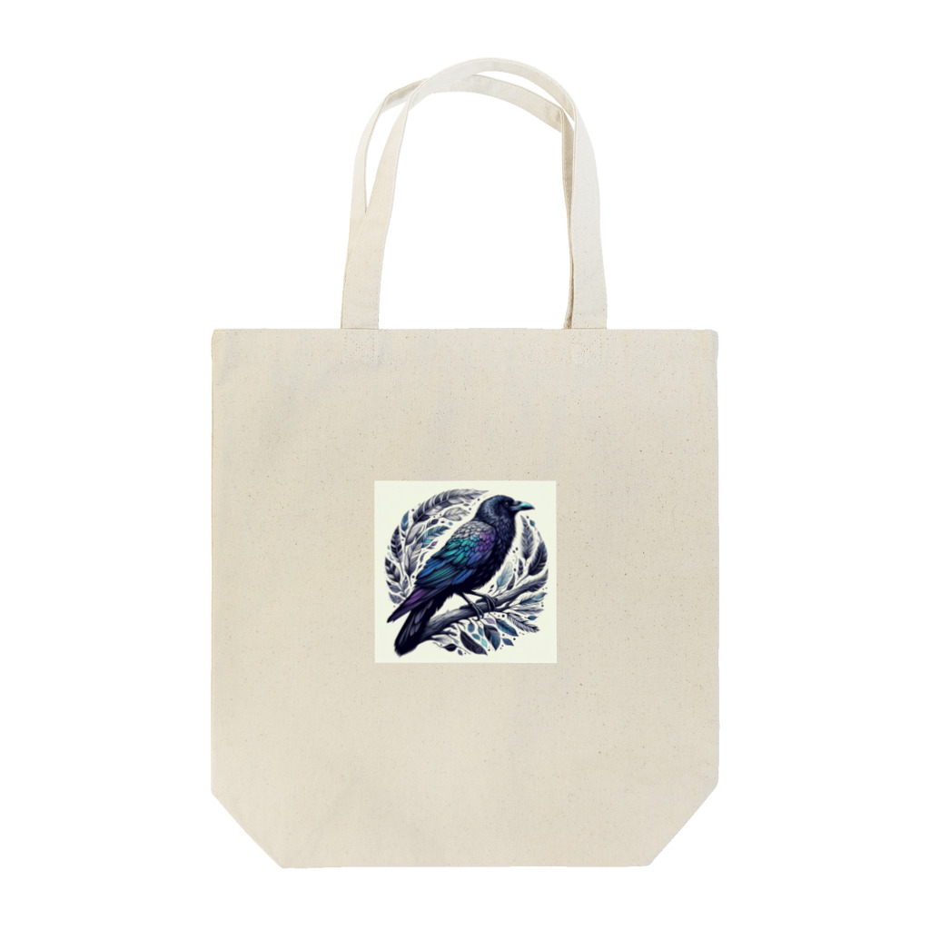 個性派グッズ  CRAZYの虹の羽を持つカラス Tote Bag