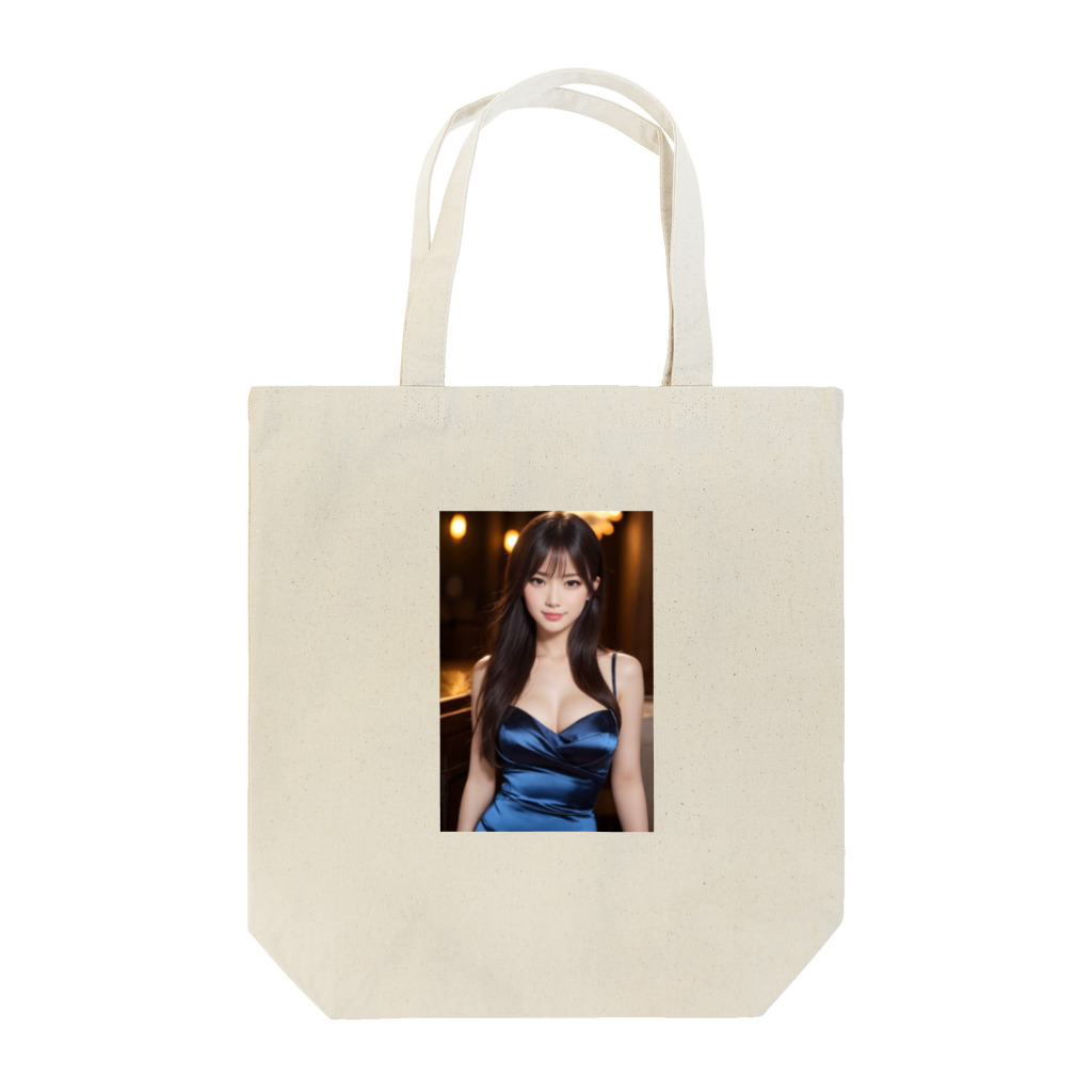 AI Lucy(ルーシー)の青いドレス美人 Tote Bag