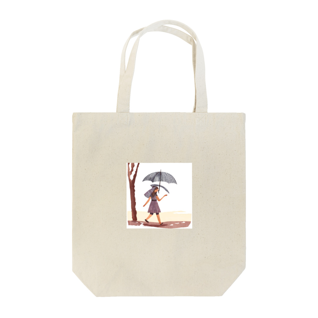 ワクワクショップ の雨降り散歩 イラスト Tote Bag