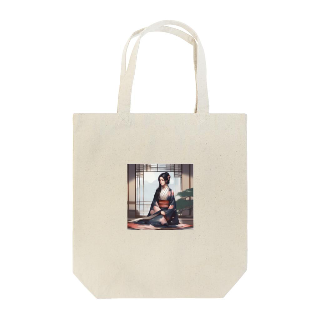 ワンダーワールド・ワンストップの浴衣を着た黑髪ロングヘアの綺麗な女性③ Tote Bag