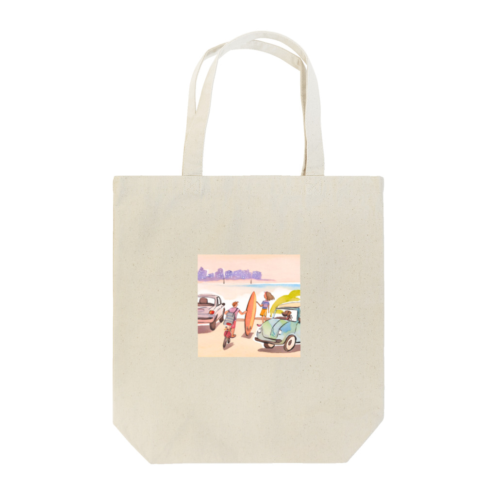 kj369の海辺のサーファーたち Tote Bag