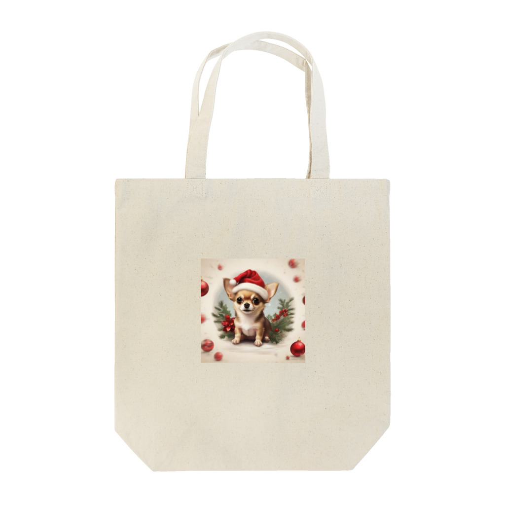 チワワ愛好家ショップのチワワがクリスマスの雰囲気を盛り上げる🎅🎄 トートバッグ