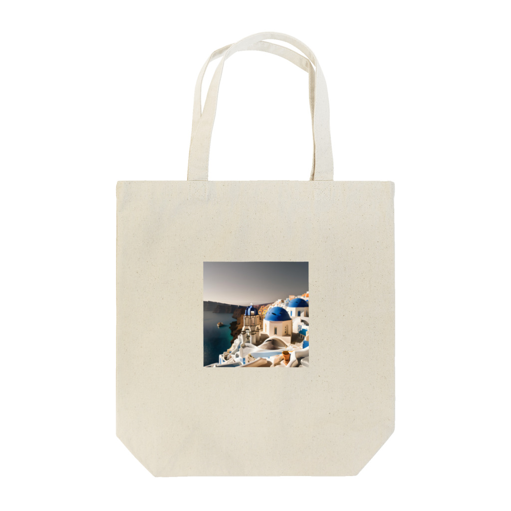 manopinoのおしゃれな街！サントリーニ島 Tote Bag