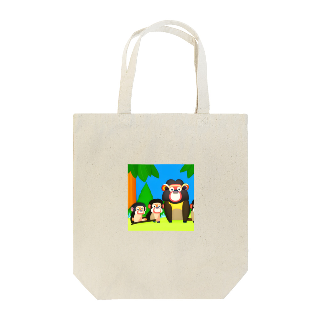 cocodonの森の中のマントヒヒ親子 Tote Bag