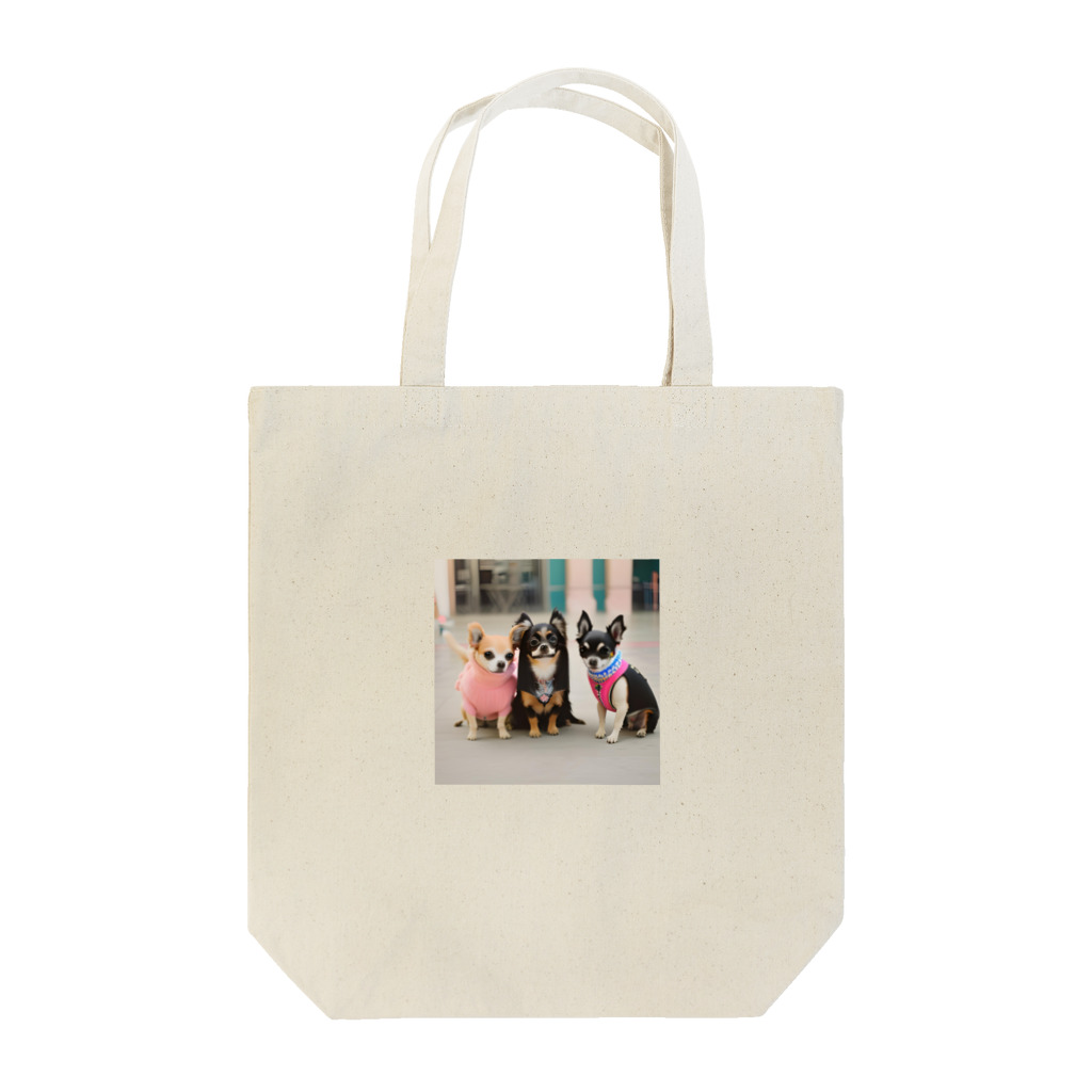 チワワ愛好家ショップのラブリーナチワワトリオの冒険 Tote Bag