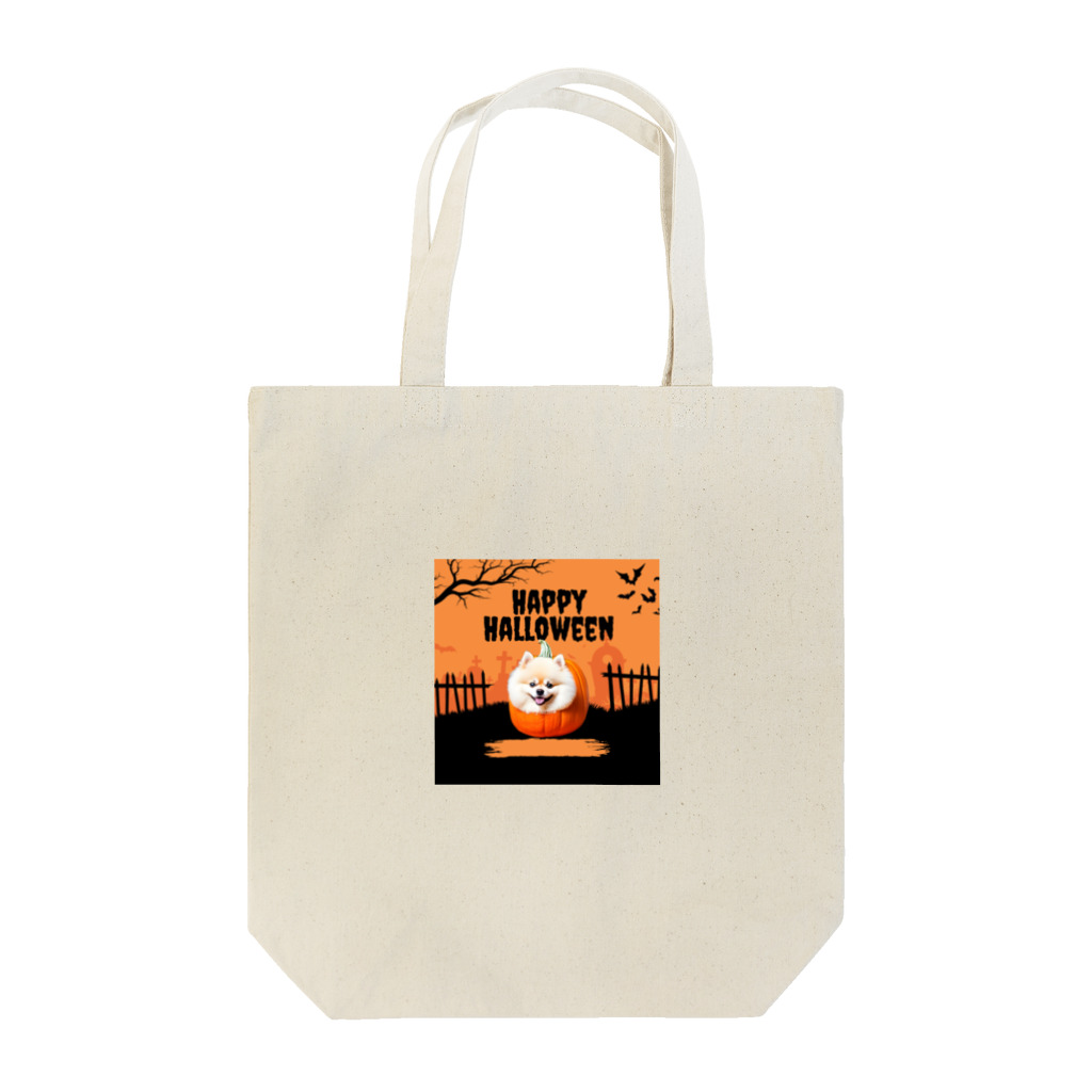 Tiny Cute Crittersのハロウィンを楽しむ犬 Tote Bag