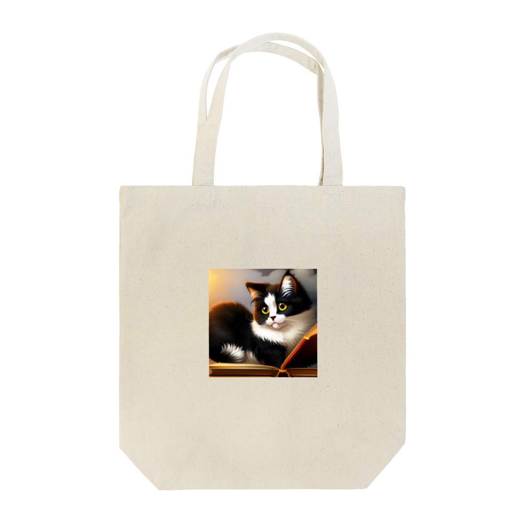 チェリオの可愛いモノクロキャット Tote Bag