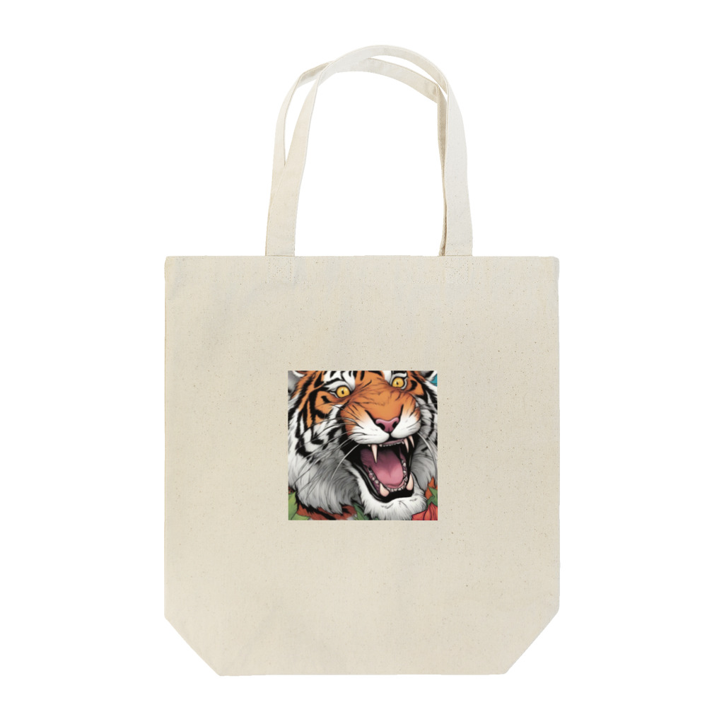 Isaiah_AI_Designの咆哮するトラ Tote Bag