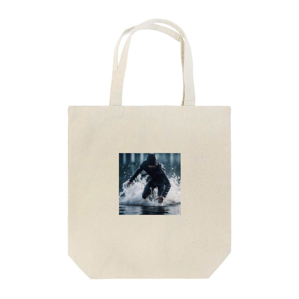 ninja925の水の上を走る忍者 Tote Bag