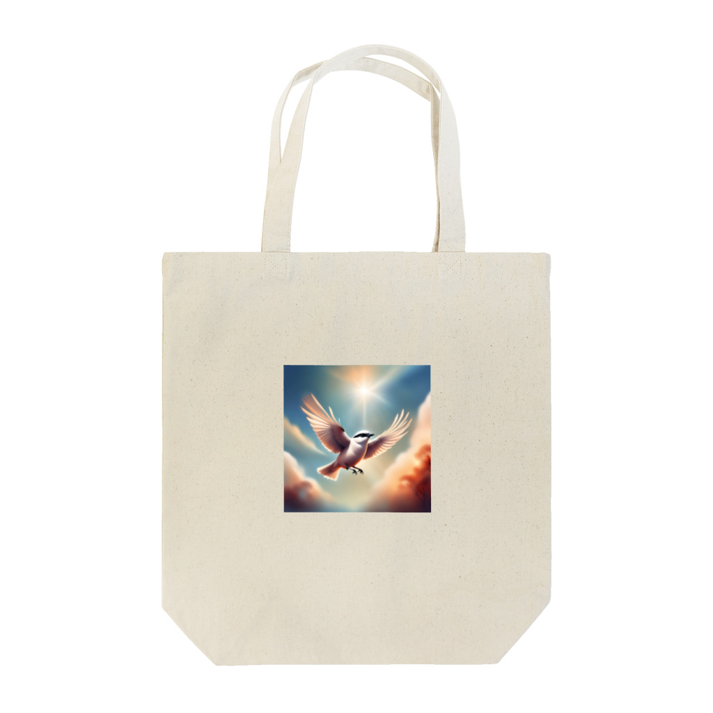 rokochanの明るい 天空で 自由に 飛ぶ 白い モズ Tote Bag