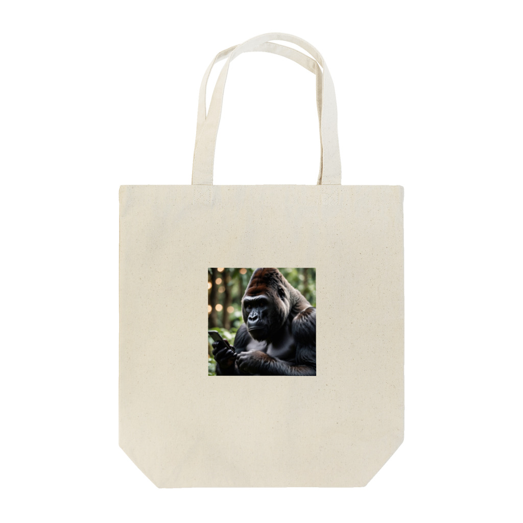 fumi_sportsの現代人すぎるゴリラ Tote Bag