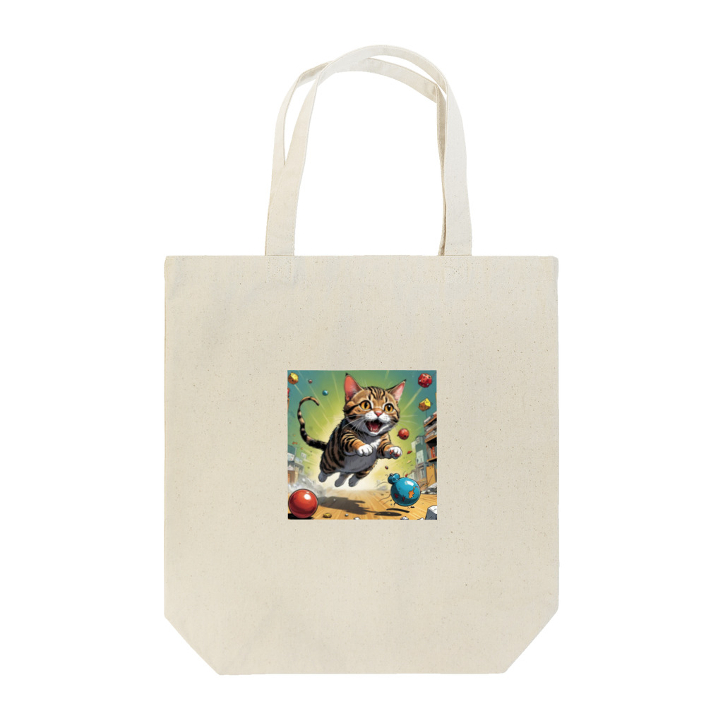 yuki_tukuruの駆け出す猫 Tote Bag