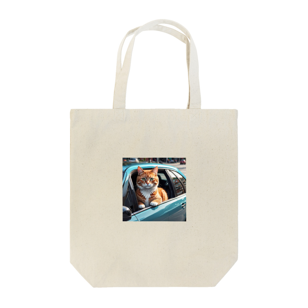 Kobayashi Kayoのドライブ中の猫 Tote Bag