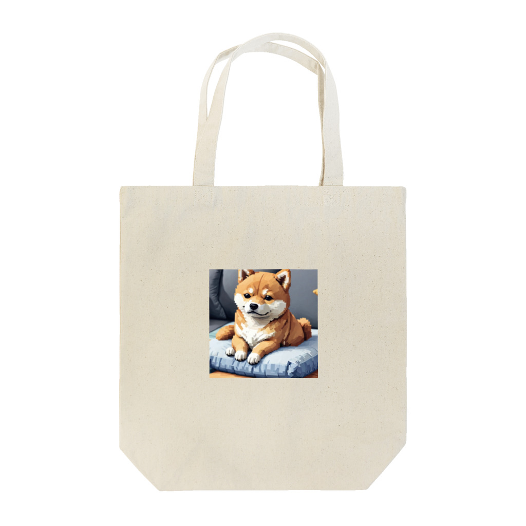 oricoricoのクッションの上でくつろぐ柴犬 Tote Bag