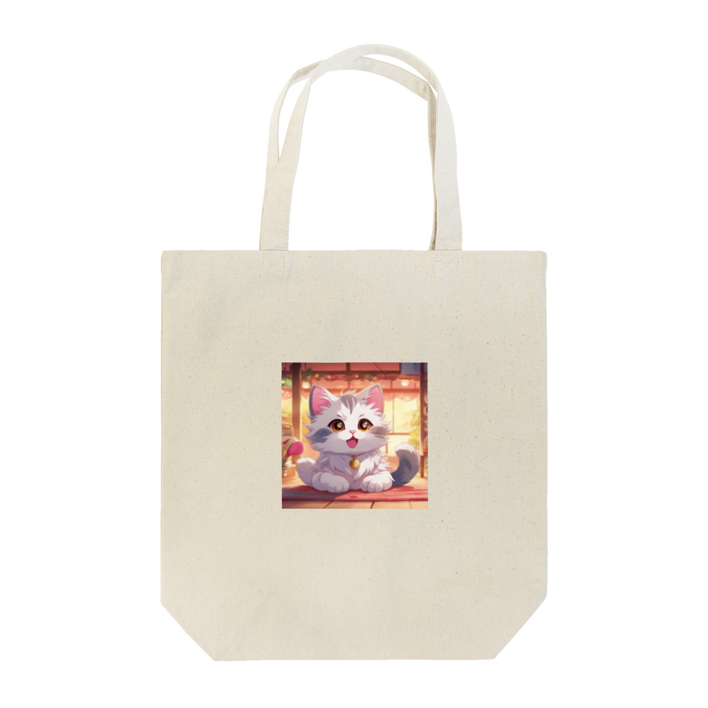 kuromasu_yuzuの夕焼けにゃんにゃん Tote Bag