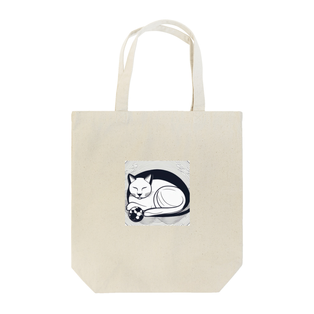 どうぶつやのサッカーボールと猫 Tote Bag