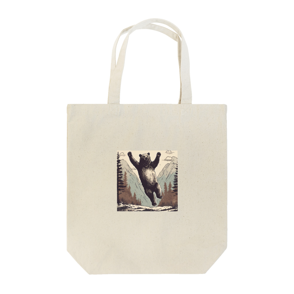 スウィート・アニマル・アートのジャンピング熊 Tote Bag