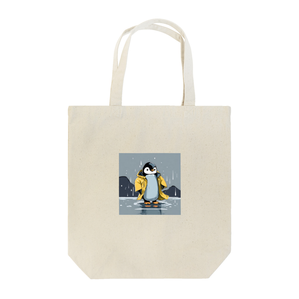 tak12_12のレインコートをつけたペンギン Tote Bag