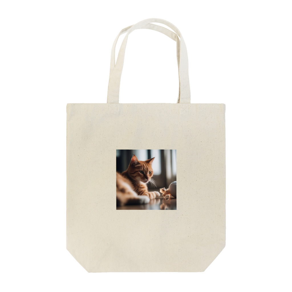 LuckyRiverShineの遊んでいる猫 Tote Bag