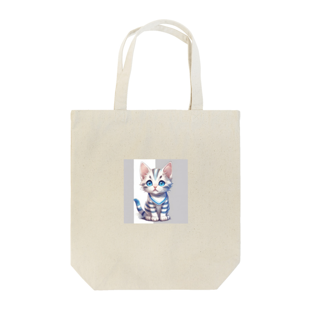 yoiyononakaの虎縞白猫のまなざし08 Tote Bag