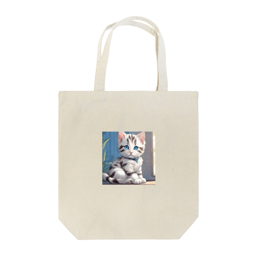 yoiyononakaの虎縞白猫のまなざし04 Tote Bag