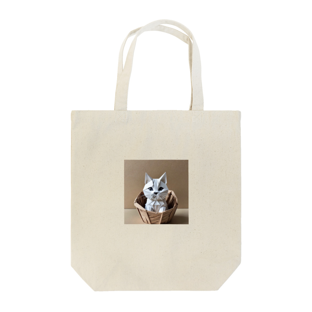 enercoの折り紙　バスケットに入っている猫 Tote Bag