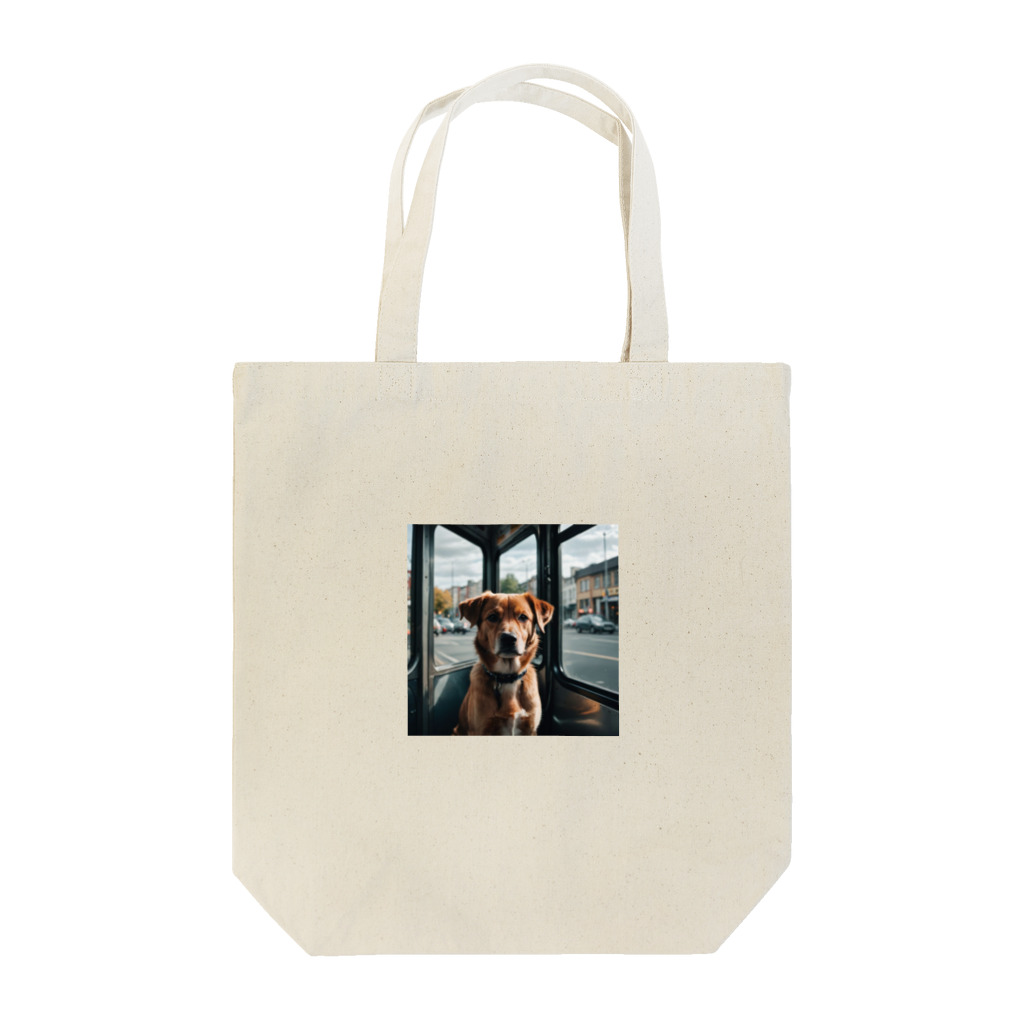 kokin0のバスの中で座る犬 dog sitting on the bus Tote Bag