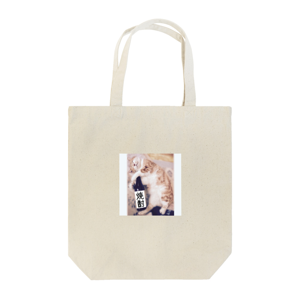 ゆらゆらゆ〜らの焼酎飲み過ぎにゃんこ Tote Bag