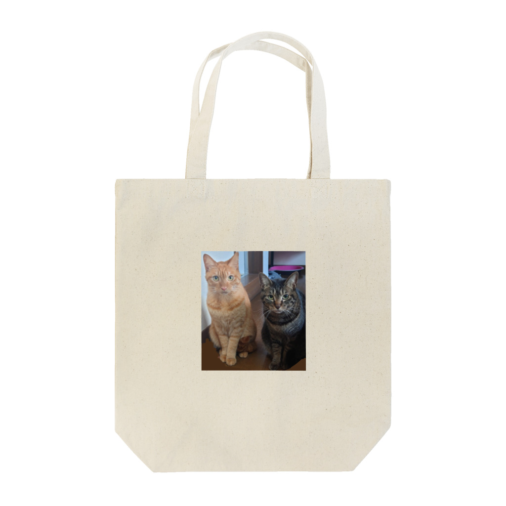 しろねこまるのちゃちゃ(茶トラ)とつぶ(キジトラ) Tote Bag