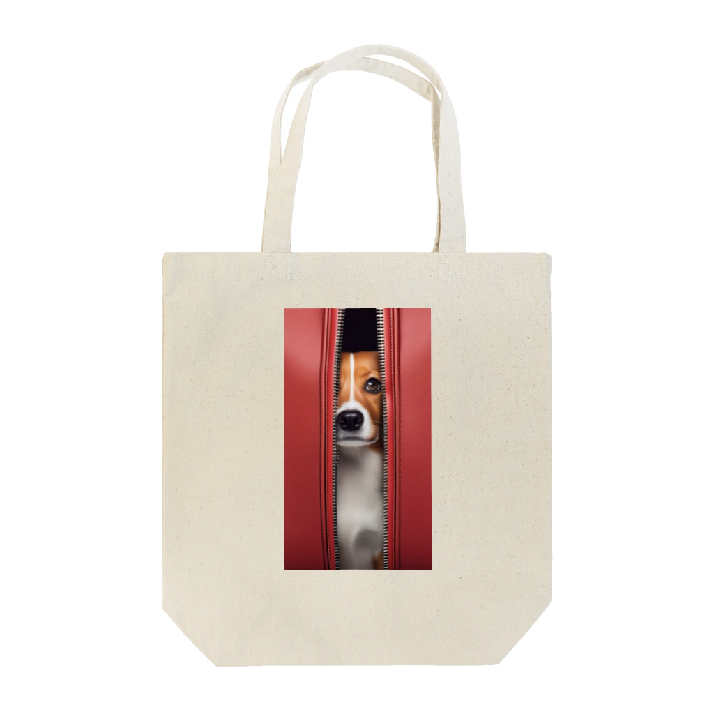 YUTO1126のジッパーから覗く犬 Tote Bag