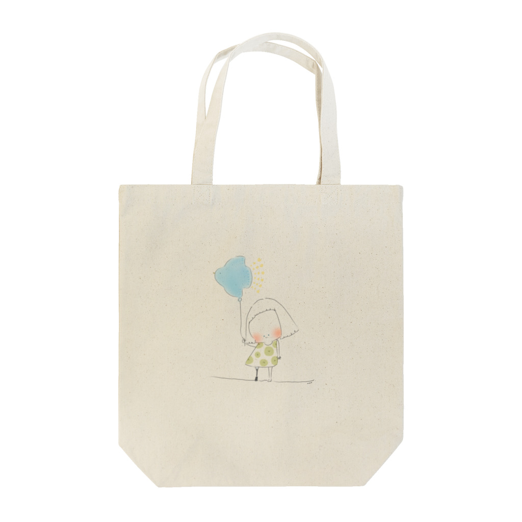 ふくまめさんの世界の青い鳥の風船 Tote Bag