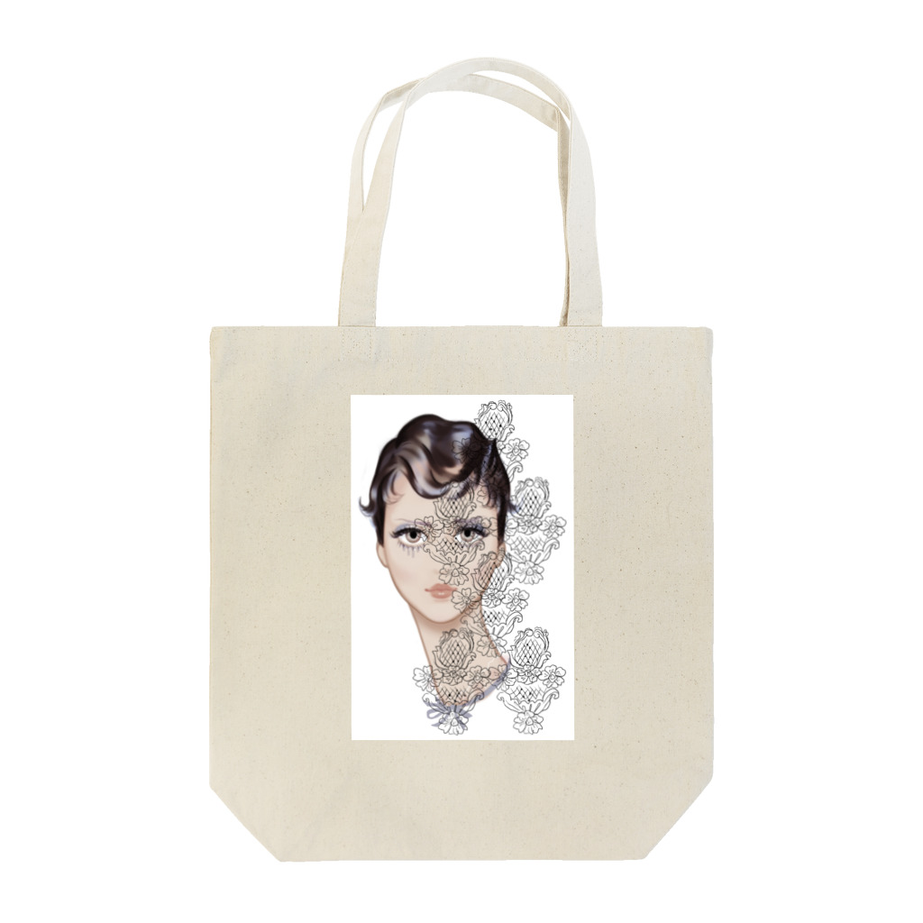 minakosのレースと黒髪 Tote Bag