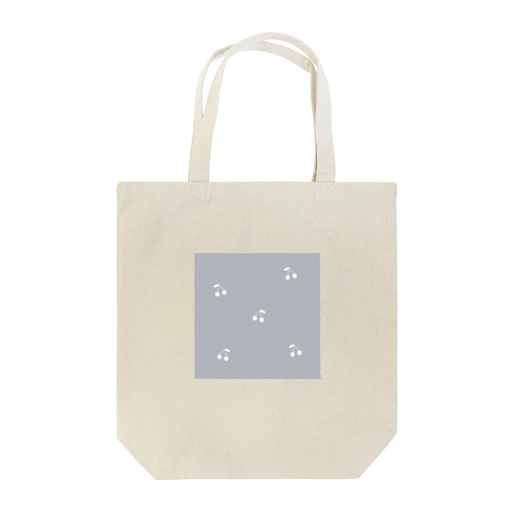 rilybiiのサクランボ柄 グレーブルー Tote Bag