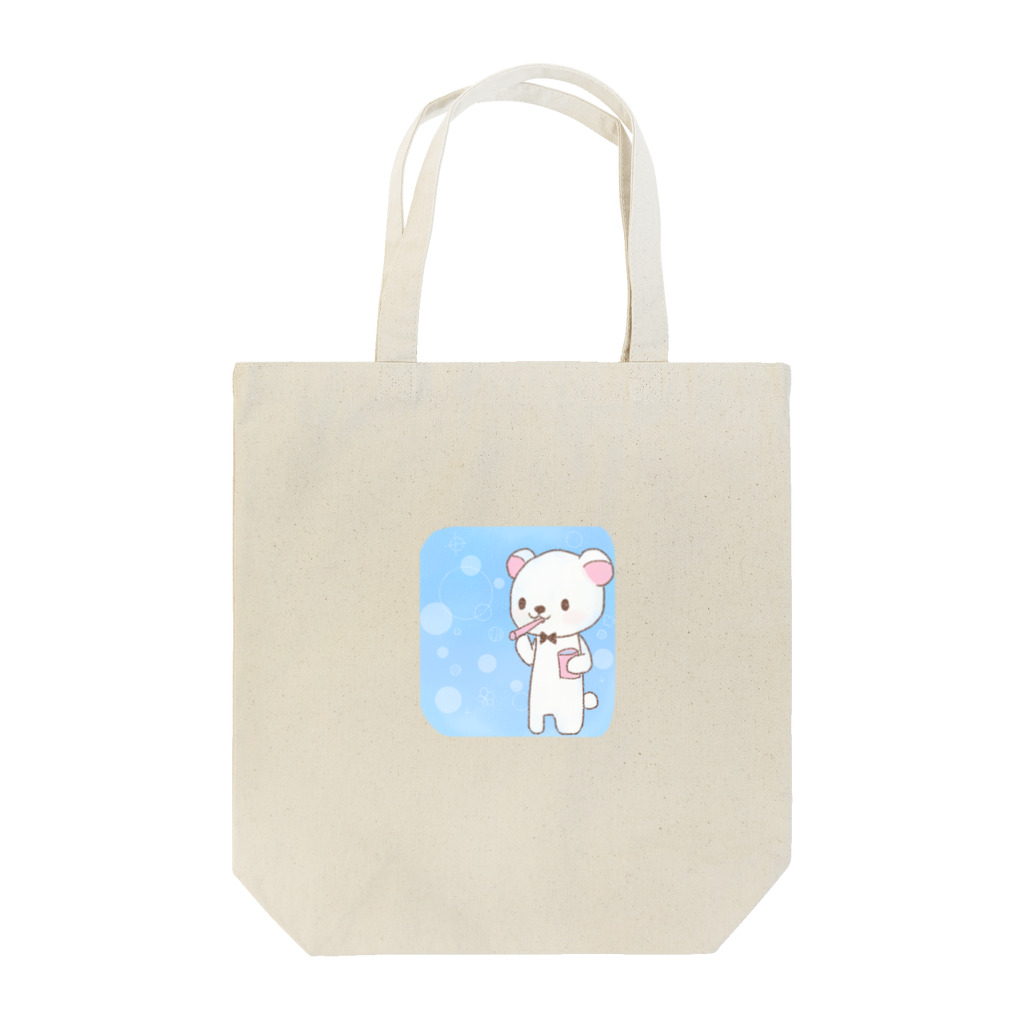 睡魔の青奏のしろくまとしゃぼん玉 Tote Bag