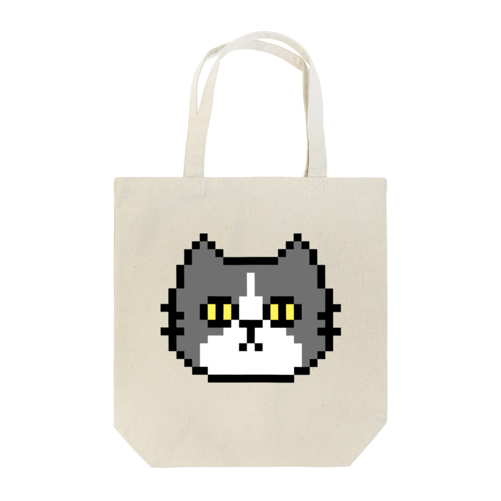 やきぱんのドット絵のねこ（ハチワレ） トートバッグ