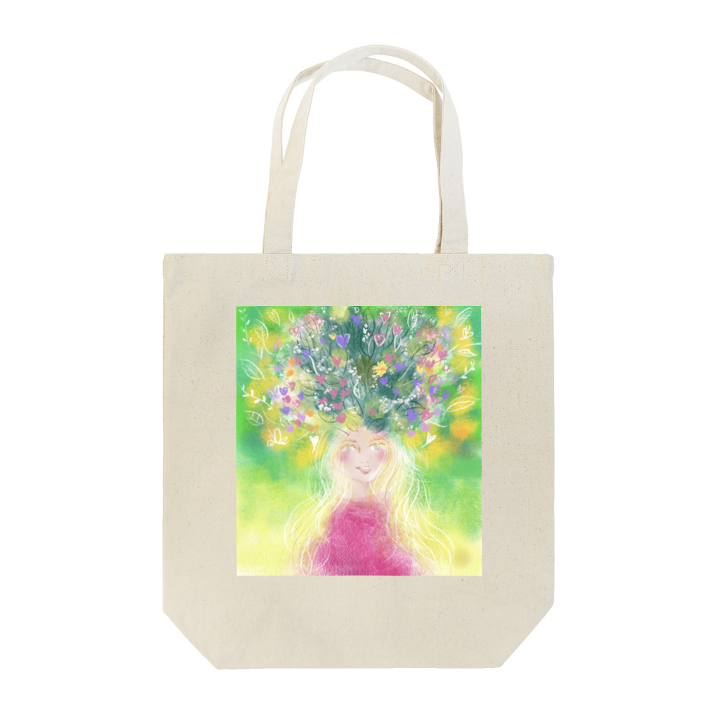 ぽぽっとツイてるのお花の子 Tote Bag