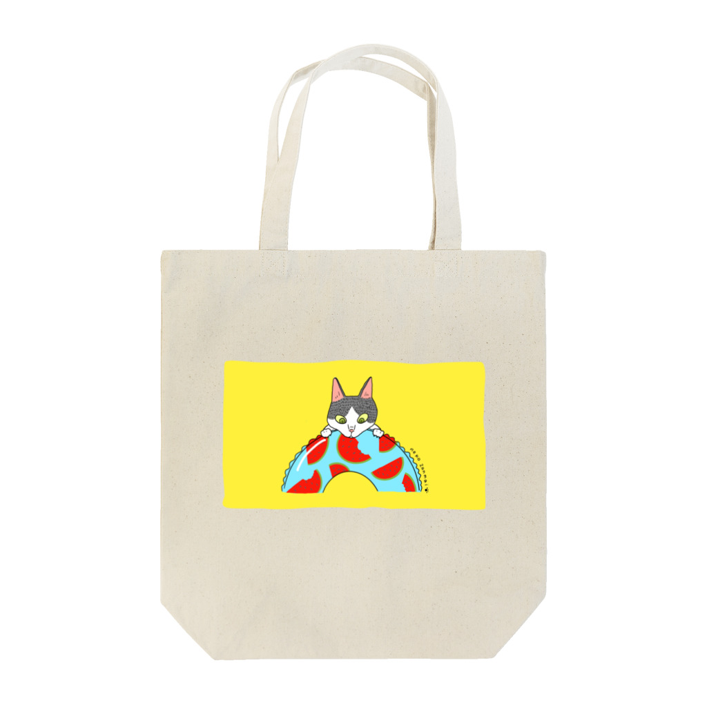 猫ざんまいの浮き輪にゃんこ(スイカ) Tote Bag