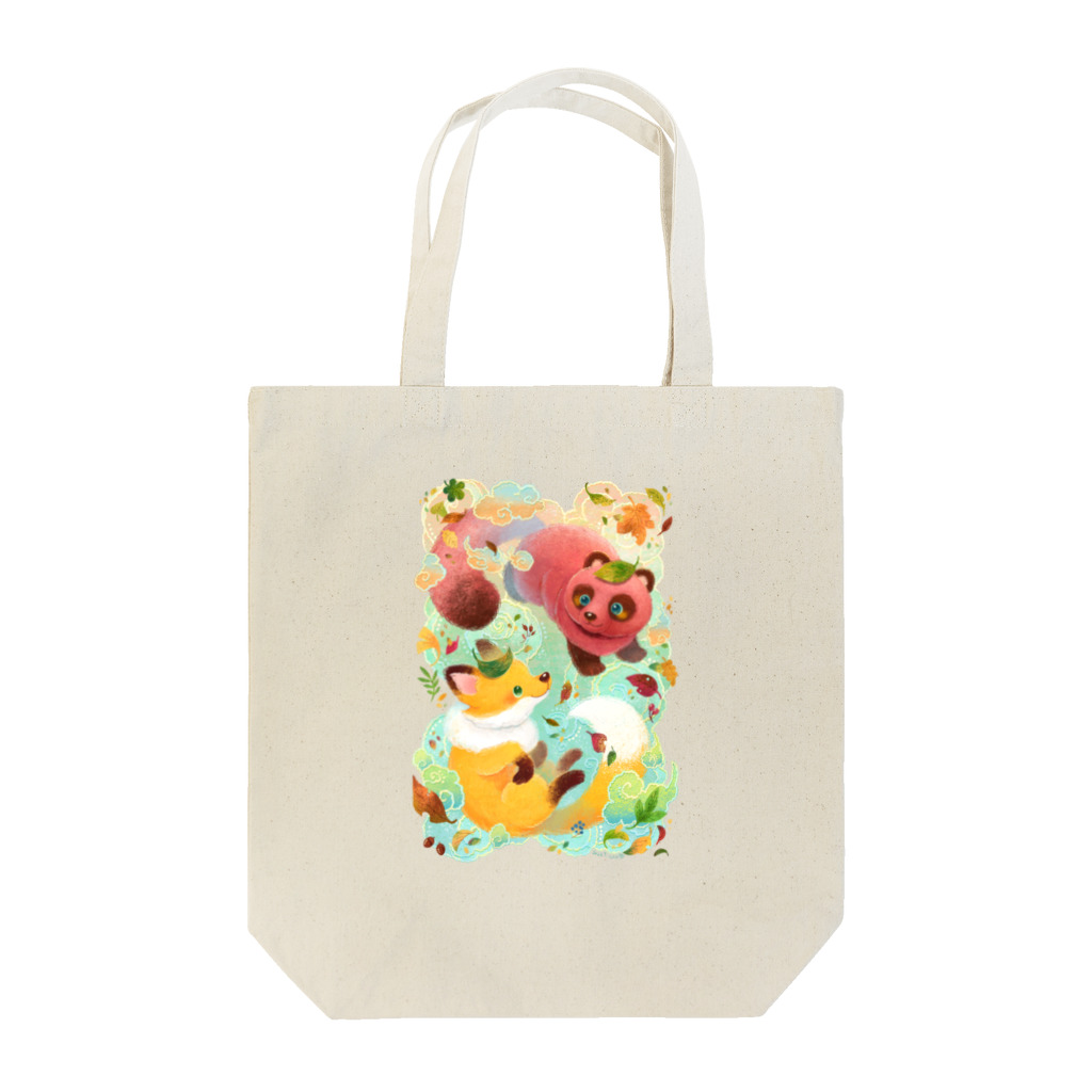 Yukie Shiratori (しらとり ゆきえ)の狐と狸の化かし合い Tote Bag