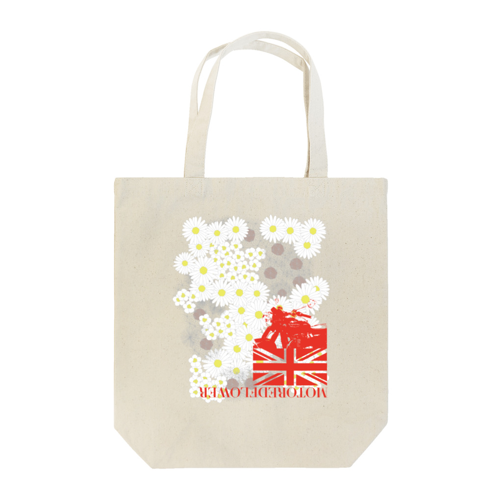 SOKICHISAITOのMOTOREDFLOWER ShiroiHana REDROGO Tote Bag