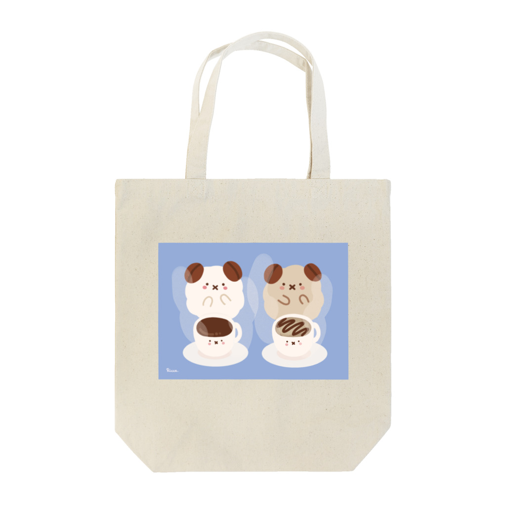 もふもふ達の秘密の花暮らしsuzuri店のコーヒーのもふもふ Tote Bag