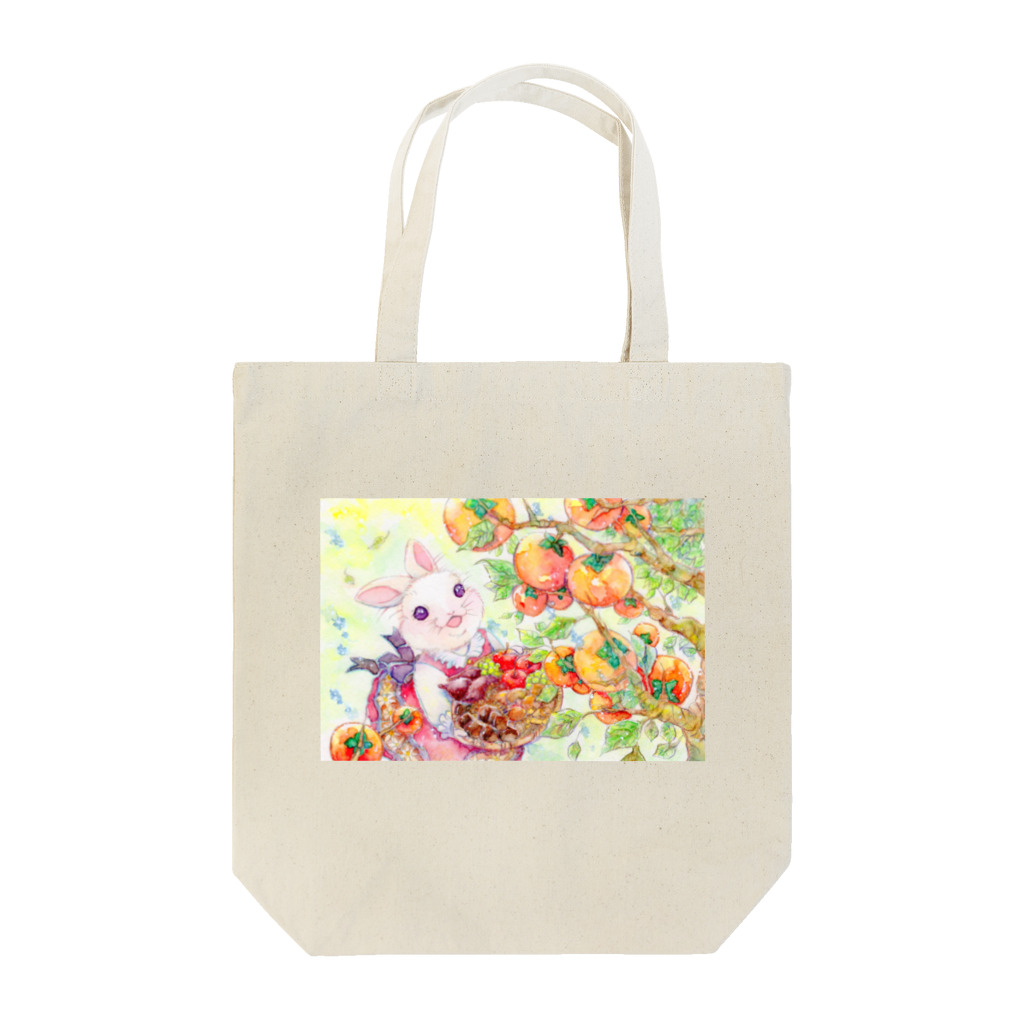 Akariya Manamiのうさぎと柿など実りの秋 Tote Bag