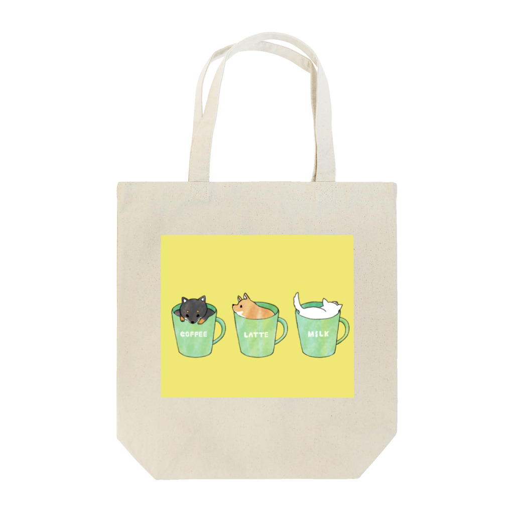 ともえのえ - 柴犬とか動物色々のShiba Coffee (yellow color) Tote Bag