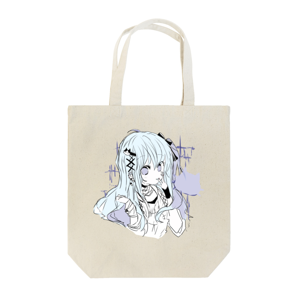 blossomの淡色青紫系女の子 Tote Bag