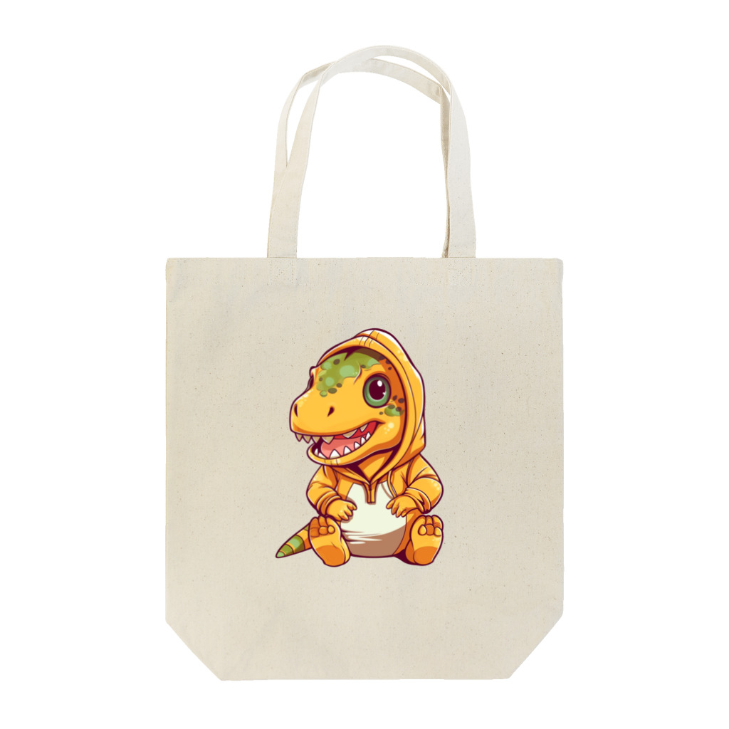 Vasetti_pressのパーカーを着たティラノサウルス Tote Bag