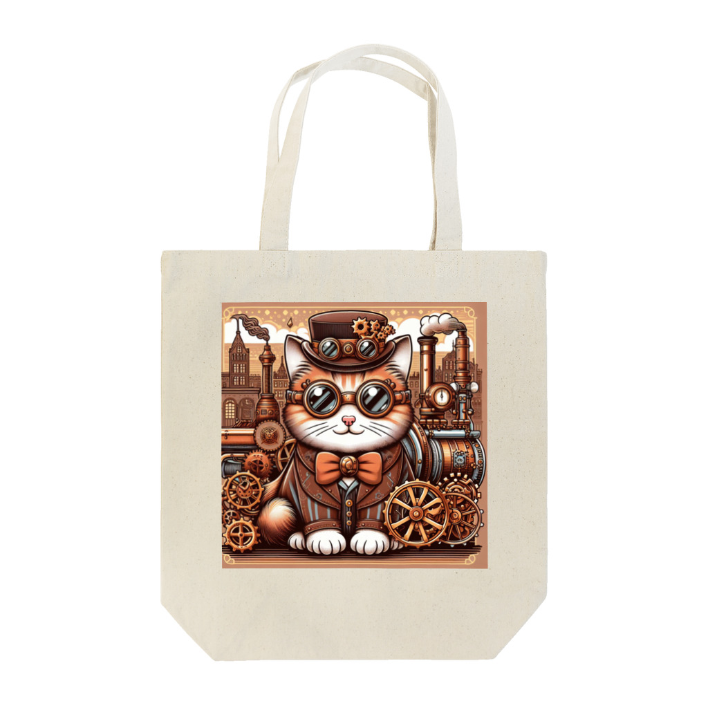 kickchopmanのスチームパンクなゴーグル猫ちゃん Tote Bag